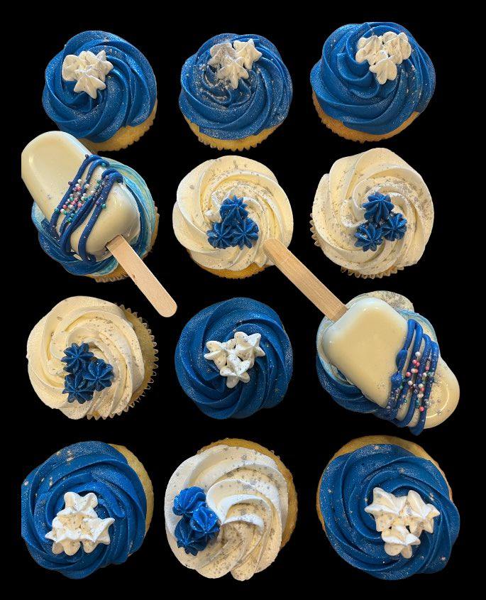 Cupcakes with Royal Blue Icing